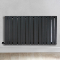 Radiateur design électrique horizontal – Anthracite – 63, 5 cm x 118 cm – Avec thermostat externe – Câblé avec cache câble – Sloane – ECOSO par Hudson Reed