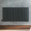 Radiateur design électrique horizontal – Anthracite – 63, 5 cm x 119 cm – Avec thermostat externe – Câblé avec cache câble – Delta – ECOSO par Hudson Reed