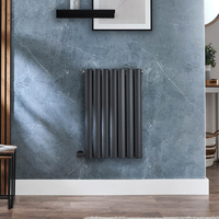 Radiateur design électrique horizontal – Anthracite – 63, 5 cm x 41, 3 cm - Avec thermostat extrene - Câblé - Avec cache câble - Vitality – ECOSO par Hudson Reed