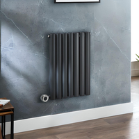 Radiateur design électrique horizontal – Anthracite – 63, 5 cm x 41, 3 cm - Double rang - Avec thermostat intégré chromé - Câblé - Vitality – ECOSO par Hudson Reed