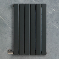 Radiateur design électrique horizontal – Anthracite – 63, 5 cm x 42 cm – Avec thermostat externe – Câblé avec cache câble – Delta – ECOSO par Hudson Reed