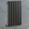 Radiateur design électrique horizontal – Anthracite – 63, 5 cm x 42 cm – Avec thermostat intégré chromé – Sur prise – Delta – ECOSO par Hudson Reed