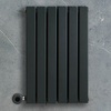 Radiateur design électrique horizontal – Anthracite – 63, 5 cm x 42 cm – Double rang – Avec thermostat intégré – Sur prise – Delta – ECOSO par Hudson Reed