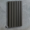 Radiateur design électrique horizontal – Anthracite – 63, 5 cm x 42 cm – Double rang – Avec thermostat intégré chromé – Sur prise – Delta – ECOSO par Hudson Reed