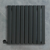 Radiateur design électrique horizontal – Anthracite – 63, 5 cm x 63 cm – Avec thermostat externe – Câblé avec cache câble – Delta – ECOSO par Hudson Reed