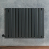 Radiateur design électrique horizontal – Anthracite – 63, 5 cm x 84 cm – Avec thermostat externe – Câblé avec cache câble – Delta – ECOSO par Hudson Reed