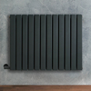 Radiateur design électrique horizontal – Anthracite – 63, 5 cm x 84 cm – Double rang – Avec thermostat externe – Câblé avec cache câble – Delta – ECOSO par Hudson Reed