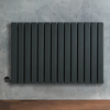 Radiateur design électrique horizontal – Anthracite – 63, 5 cm x 98 cm – Double rang – Avec thermostat externe – Câblé avec cache câble – Delta – ECOSO par Hudson Reed