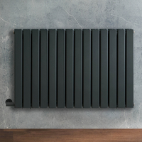 Radiateur design électrique horizontal – Anthracite – 63, 5 cm x 98 cm – Double rang – Avec thermostat externe – Câblé avec cache câble – Delta – ECOSO par Hudson Reed