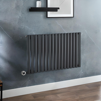 Radiateur design électrique horizontal – Anthracite – 63, 5 x 100 cm - Avec thermostat wifi chromé - Câblé - Vitality – ECOSO x Hudson Reed