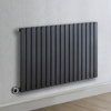 Radiateur design électrique horizontal – Anthracite – 63, 5 x 100 cm – Avec thermostat connecté chromé – Câblé – Sloane – ECOSO x Hudson Reed