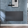 Radiateur design électrique horizontal – Anthracite – 63, 5 x 118 cm - Avec thermostat intelligent extrene - Câblé - Vitality – ECOSO x Hudson Reed