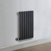 Radiateur design électrique horizontal – Anthracite – 63, 5 x 41, 3 cm – Avec thermostat wifi chromé – Sur prise – Sloane – ECOSO x Hudson Reed