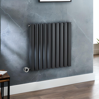 Radiateur design électrique horizontal – Anthracite – 63, 5 x 59 cm - 2 rangs - Thermostat wifi chromé - Sur prise - Vitality – ECOSO x Hudson Reed