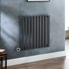 Radiateur design électrique horizontal – Anthracite – 63, 5 x 59 cm - Avec thermostat wifi intégré chromé - Câblé - Vitality – ECOSO x Hudson Reed