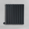 Radiateur design électrique horizontal – Anthracite – 63, 5 x 59 cm – 2 rangs – Avec thermostat intelligent – Sur prise – Sloane – ECOSO x Hudson Reed
