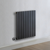 Radiateur design électrique horizontal – Anthracite – 63, 5 x 59 cm – Thermostat intelligent chromé – Sur prise – Sloane – ECOSO x Hudson Reed