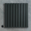 Radiateur design électrique horizontal – Anthracite – 63, 5 x 63 cm – 2 rangs – Avec thermostat intelligent – Câblé – Delta – ECOSO x Hudson Reed