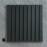 Radiateur design électrique horizontal – Anthracite – 63, 5 x 63 cm – 2 rangs – Avec thermostat intelligent – Câblé – Delta – ECOSO x Hudson Reed
