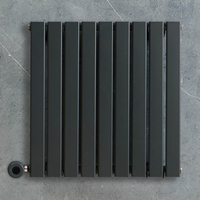 Radiateur design électrique horizontal – Anthracite – 63, 5 x 63 cm – Avec thermostat intelligent – Sur prise – Delta – ECOSO x Hudson Reed