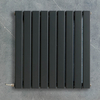 Radiateur design électrique horizontal – Anthracite – 63, 5 x 63 cm – Avec thermostat wifi externe – Câblé – Delta – ECOSO x Hudson Reed