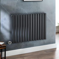 Radiateur design électrique horizontal – Anthracite – 63, 5 x 82, 6 cm - 2 rangs - Thermostat wifi chromé - Câblé - Vitality – ECOSO x Hudson Reed