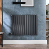 Radiateur design électrique horizontal – Anthracite – 63, 5 x 82, 6 cm - Avec thermostat connecté - Sur prise - Vitality – ECOSO x Hudson Reed