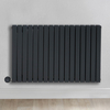 Radiateur design électrique horizontal – Anthracite – 63, 5 x 82, 6 cm – 2 rangs – Avec thermostat wifi – Sur prise – Sloane – ECOSO x Hudson Reed