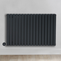 Radiateur design électrique horizontal – Anthracite – 63, 5 x 82, 6 cm – 2 rangs – Avec thermostat wifi – Sur prise – Sloane – ECOSO x Hudson Reed