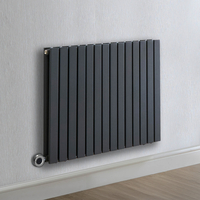 Radiateur design électrique horizontal – Anthracite – 63, 5 x 82, 6 cm – 2 rangs – Thermostat intelligent chromé – Câblé – Sloane – ECOSO x Hudson Reed