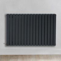 Radiateur design électrique horizontal – Anthracite – 63, 5 x 82, 6 cm – 2 rangs – Thermostat intelligent externe – Câblé – Sloane – ECOSO x Hudson Reed