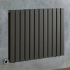 Radiateur design électrique horizontal – Anthracite – 63, 5 x 84 cm – 2 rangs – Avec thermostat wifi chromé – Câblé – Delta – ECOSO x Hudson Reed