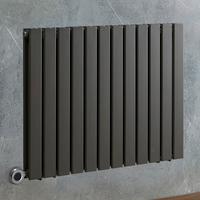 Radiateur design électrique horizontal – Anthracite – 63, 5 x 84 cm – 2 rangs – Avec thermostat wifi chromé – Câblé – Delta – ECOSO x Hudson Reed