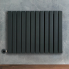 Radiateur design électrique horizontal – Anthracite – 63, 5 x 84 cm – 2 rangs – Avec thermostat wifi intégré – Câblé – Delta – ECOSO x Hudson Reed