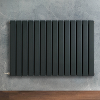 Radiateur design électrique horizontal – Anthracite – 63, 5 x 98 cm – 2 rangs – Thermostat intelligent externe – Câblé – Delta – ECOSO x Hudson Reed