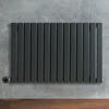 Radiateur design électrique horizontal – Anthracite – 63, 5 x 98 cm – Avec thermostat connecté – Câblé – Delta – ECOSO x Hudson Reed