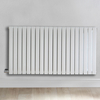 Radiateur design électrique horizontal – Blanc – 63, 5 cm x 118 cm – Avec thermostat externe – Câblé avec cache câble – Sloane – ECOSO par Hudson Reed