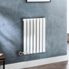 Radiateur design électrique horizontal – Blanc – 63, 5 cm x 41, 3 cm - Avec thermostat intégré chromé - Sur prise - Vitality – ECOSO par Hudson Reed