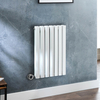 Radiateur design électrique horizontal – Blanc – 63, 5 cm x 41, 3 cm - Double rang - Avec thermostat intégré chromé - Câblé - Vitality – ECOSO par Hudson Reed