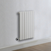 Radiateur design électrique horizontal – Blanc – 63, 5 cm x 41, 3 cm – Avec thermostat intégré chromé – Câblé – Sloane – ECOSO par Hudson Reed