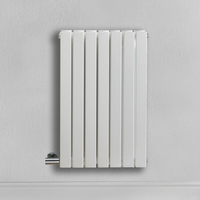 Radiateur design électrique horizontal – Blanc – 63, 5 cm x 41, 3 cm – Double rang – Avec thermostat externe – Câblé avec cache câble – Sloane – ECOSO par Hudson Reed