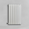Radiateur design électrique horizontal – Blanc – 63, 5 cm x 41, 3 cm – Double rang – Avec thermostat intégré – Câblé – Sloane – ECOSO par Hudson Reed