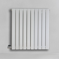 Radiateur design électrique horizontal – Blanc – 63, 5 cm x 59 cm – Avec thermostat externe – Câblé avec cache câble – Sloane – ECOSO par Hudson Reed