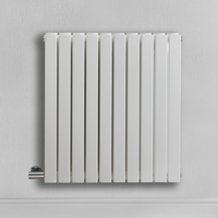 Radiateur design électrique horizontal – Blanc – 63, 5 cm x 59 cm – Double rang – Avec thermostat externe – Câblé avec cache câble – Sloane – ECOSO par Hudson Reed