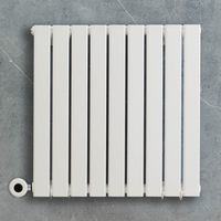 Radiateur design électrique horizontal – Blanc – 63, 5 cm x 63 cm – Avec thermostat intégré – Sur prise – Delta – ECOSO par Hudson Reed
