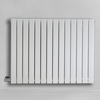 Radiateur design électrique horizontal – Blanc – 63, 5 cm x 82, 6 cm – Avec thermostat externe – Câblé avec cache câble – Sloane – ECOSO par Hudson Reed