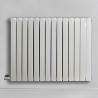 Radiateur design électrique horizontal – Blanc – 63, 5 cm x 82, 6 cm – Double rang – Avec thermostat externe – Câblé avec cache câble – Sloane – ECOSO par Hudson Reed