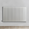 Radiateur design électrique horizontal – Blanc – 63, 5 cm x 82, 6 cm – Double rang – Avec thermostat intégré – Câblé – Sloane – ECOSO par Hudson Reed