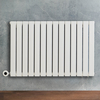Radiateur design électrique horizontal – Blanc – 63, 5 cm x 98 cm – Avec thermostat intégré – Câblé – Delta – ECOSO par Hudson Reed