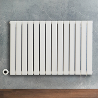 Radiateur design électrique horizontal – Blanc – 63, 5 cm x 98 cm – Avec thermostat intégré – Câblé – Delta – ECOSO par Hudson Reed